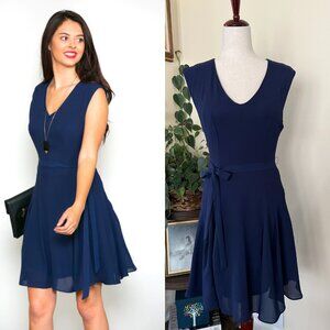 Esley Navy Blue V-Neck Dress sz S NEW